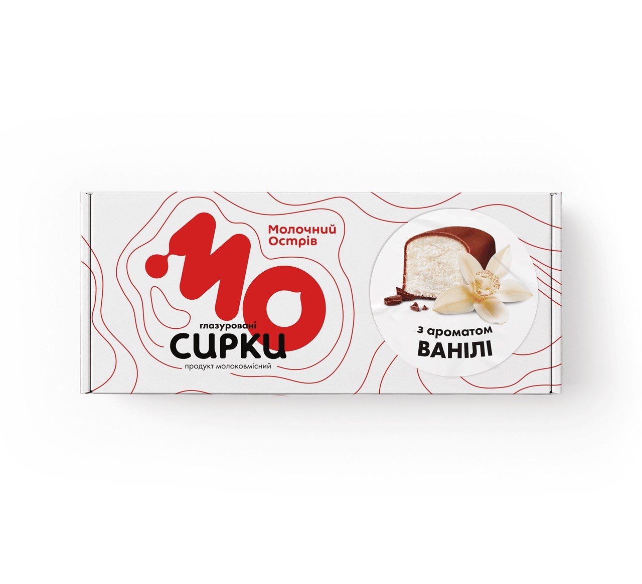 Сирок глазурований Молочний Острів молоковмісний з цукром та ароматом ванілі 215 гр